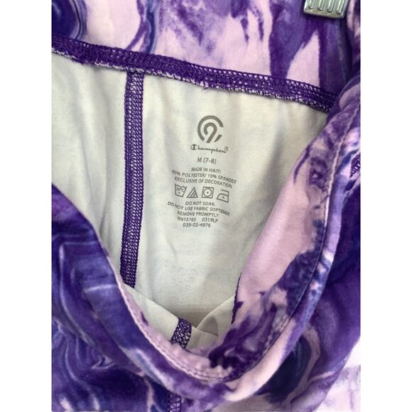 Champion Purple Marbled Tie Dye Legging Medium 7-8 - Picture 5 of 5